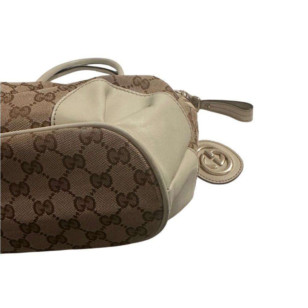 Gucci Brown and Cream Shoulder Bag with Monogram Pattern - Picture 7 of 15